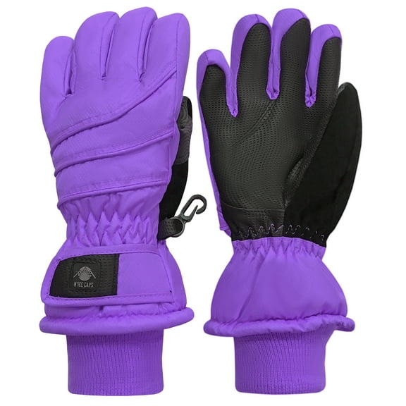 N'Ice Caps Women's Waterproof Thinsulate Winter Ski Snow Gloves - Female Cold Weather Adults Purple
