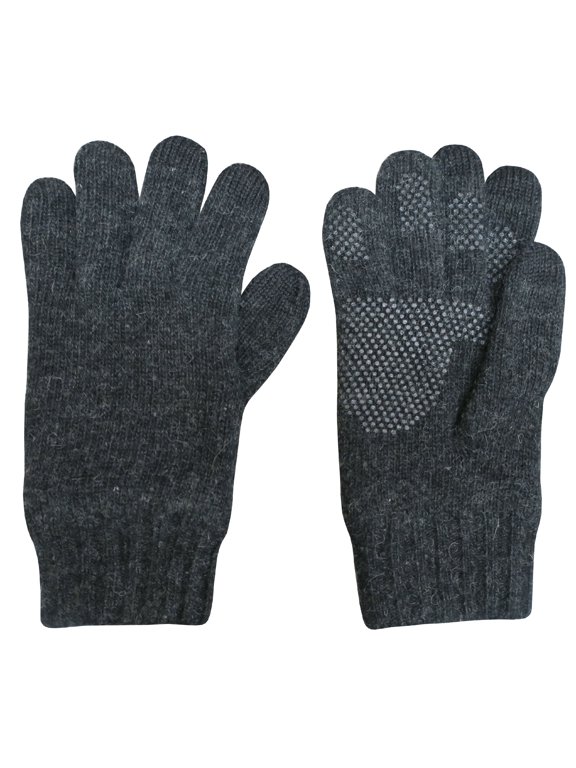 Womens Merino Wool Touchscreen Black Gloves - Adults Winter Female