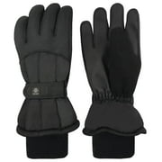 N'Ice Caps Womens Thinsulate Waterproof Winter Ski Snow Black Gloves - Ladies Adults Cold Weather