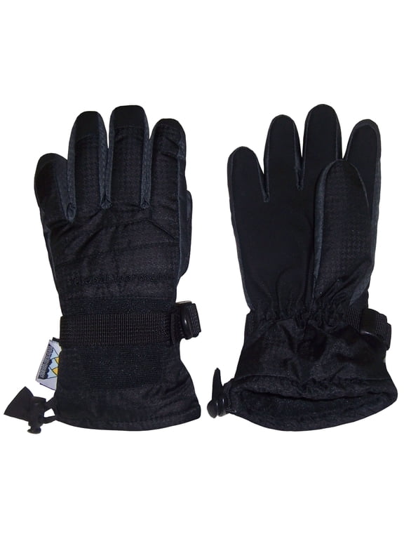 Womens Waterproof Thinsulate Insulated Winter Ski Snow Gloves - Female Adults Black