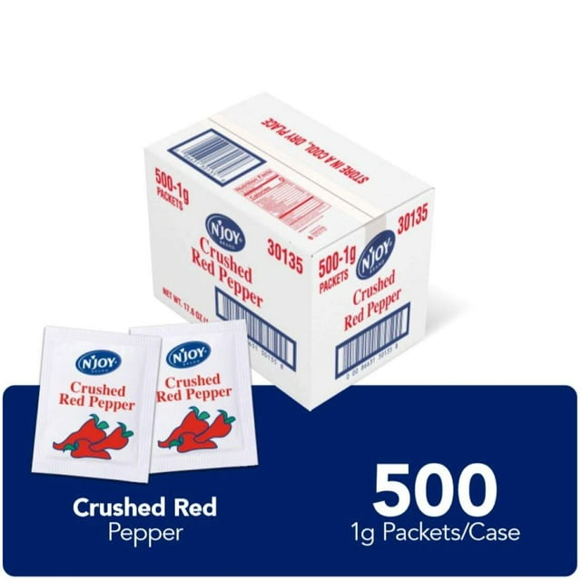 N'Joy Crushed Red Pepper 1g Packets, 500 Count Single Serve Portion