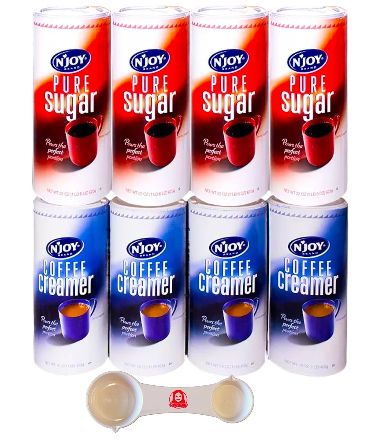 N'Joy Pure Cane Sugar (22 oz, 4ct) and N'Joy NonDairy Powdered Coffee