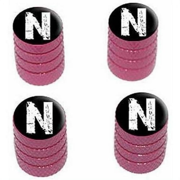 N Letter Distressed Tire Rim Wheel Aluminum Valve Stem Caps, Multiple Colors