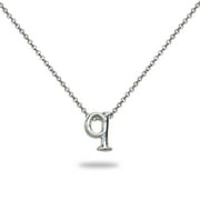 DESIGNS BY FMC L Letter Initial Alphabet 925 Silver Necklace, 15 inches with extender