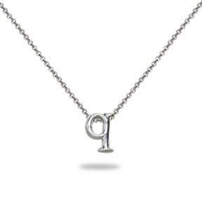 N Letter Initial Alphabet 925 Silver Necklace, 15 inches with Extender