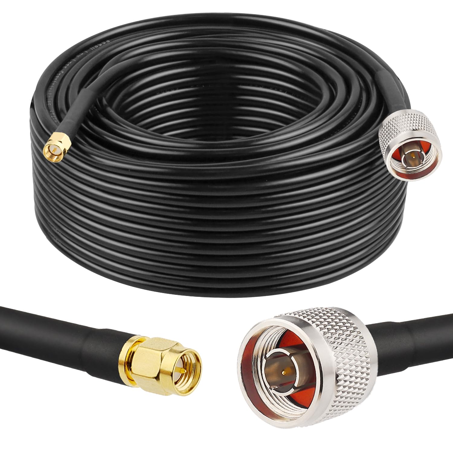 HangTon RP-SMA Auf N Koaxialkabel – 50 Cm, RG58/U, Für WLAN-Router & Antennen