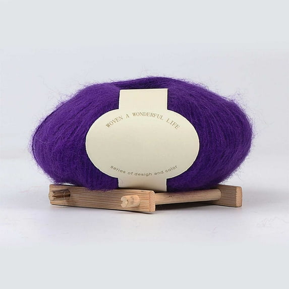 N Mohair Yarn Soft Medium Thick Warm Lilac Color Suitable For Knitting Crochet Handmade Projects 95% Polyester 5% Spandex Blend Craft Yarn For Clothing Accessories