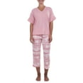 thumbnail image 1 of N Natori Studio Women's Short Sleeve Top and Capri Pant Sleep Set, 1 of 4