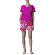 N Natori Studio Women's V-Neck Tee and Pajama Short Set, 2pc