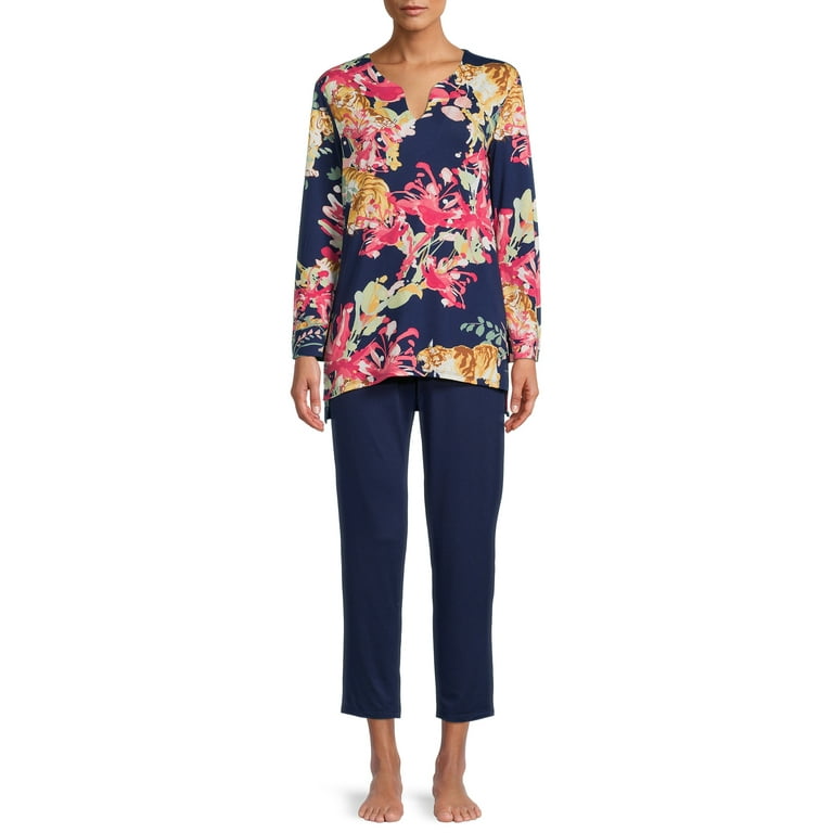 N Natori Cozy Knit V-Neck Top Lounge Pants Set