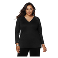 thumbnail image 1 of N Natori V-Neck Ponte Top Polyester Black size S, 1 of 2