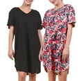 thumbnail image 1 of N Natori Womens 2 Pack Sleepshirt (Orange Coral/Black, Small), 1 of 7