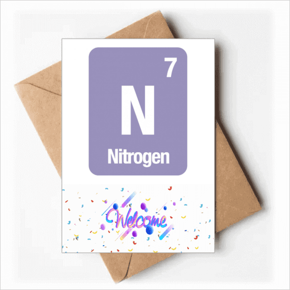 N Nitrogen Checal Element Science Welcome Back Greeting Cards Envelopes Blank