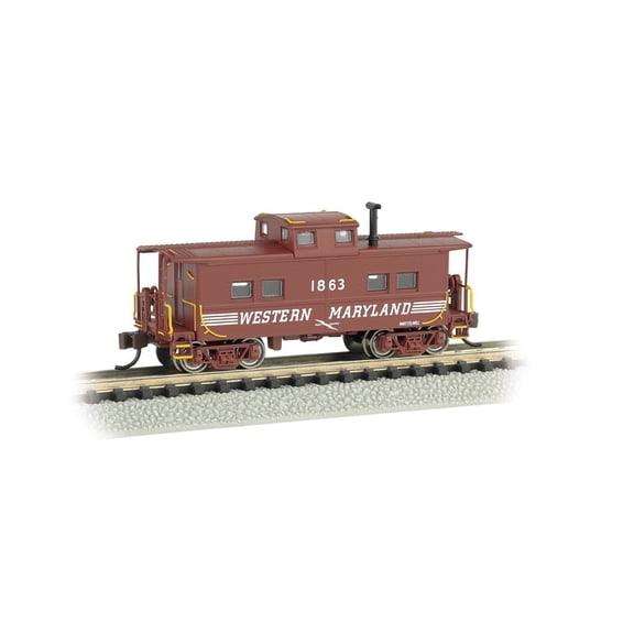 bachmann industries #1863 northeast steel caboose western maryland (speed lettering) train car, n scale