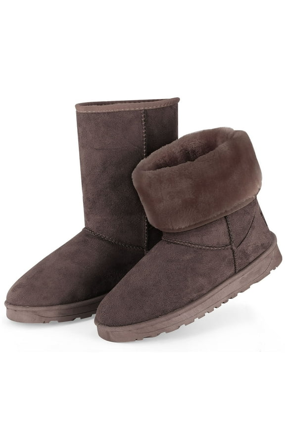 Women Snow Boots, Waterproof Winter Ladies Mid-Calf Boots with Warm Lining