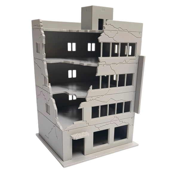 N Scale 1:144 Outland Model Modern House Sand Table Scene Damaged Building Model Garden Microlandscape Ornament Decors