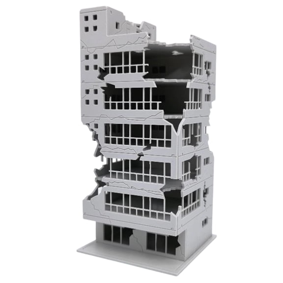 N Scale 1:144 Railway Scenery City Ruined Building Model Outland Model for Diys Sand Table Microlandscape Ornament