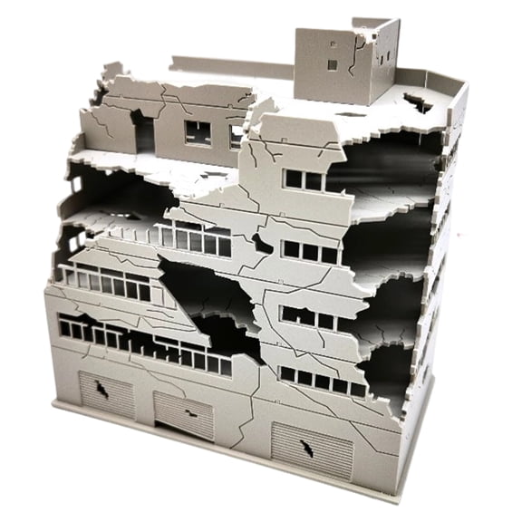 N Scale 1:144 Outland Model Railway Scenery City Ruined Building Model for Microlandscape Ornament Assembling Models