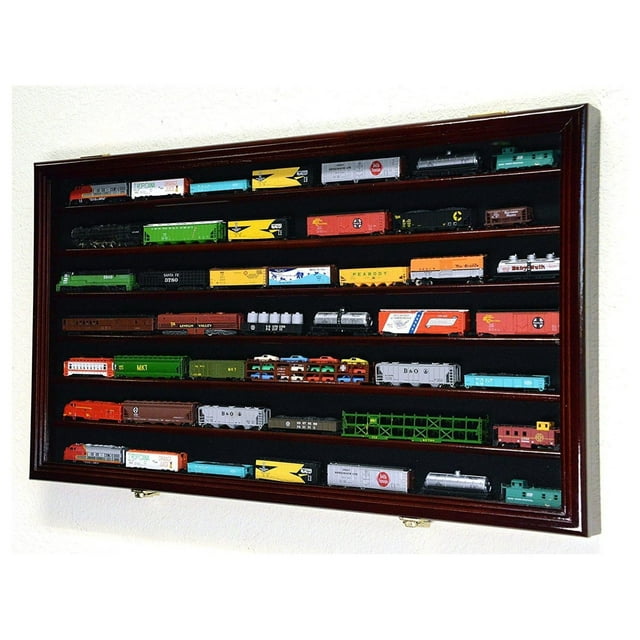 N Scale Train Model Trains Display Case Cabinet Wall Rack w/ 98% UV ...