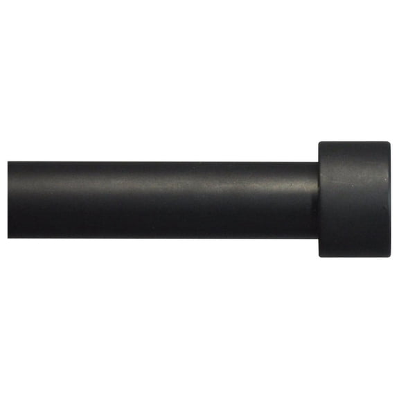 N Urbanest 5/8” and 1/2" Black Adjustable End Cap Curtain Rod Set, 48”- 84”