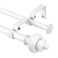 thumbnail image 1 of Urbanest Adjustable Double Curtain Rod Set Metal with Decorative Round Urn Finials, Heavy-Duty, 28"-48", White, 1 of 6