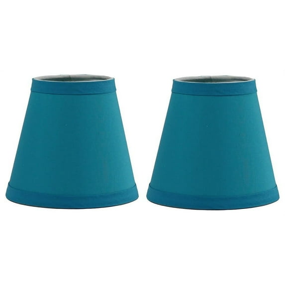 N Urbanest Teal Cotton Empire Chandelier Lamp Shades, Set of 2