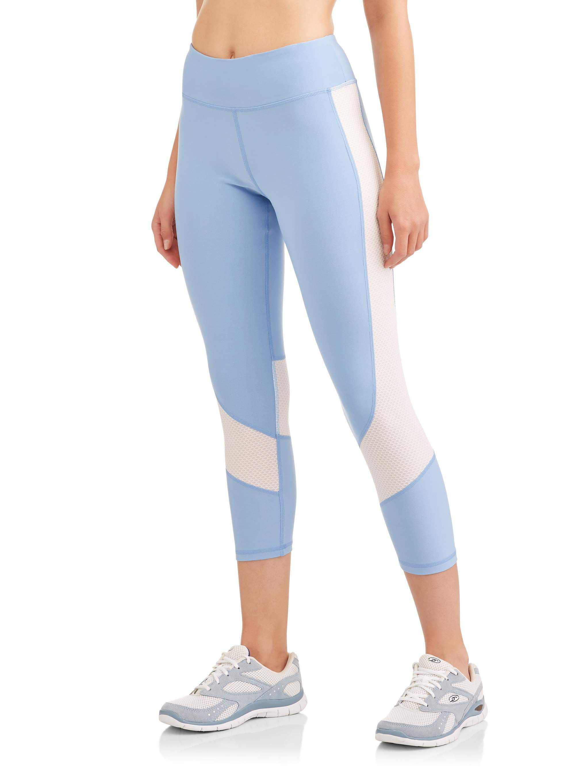 Active Women's Capri Legging with mesh Inserts and X Straps - Mesh Rib  Charcoal - CF180ZCQM7O