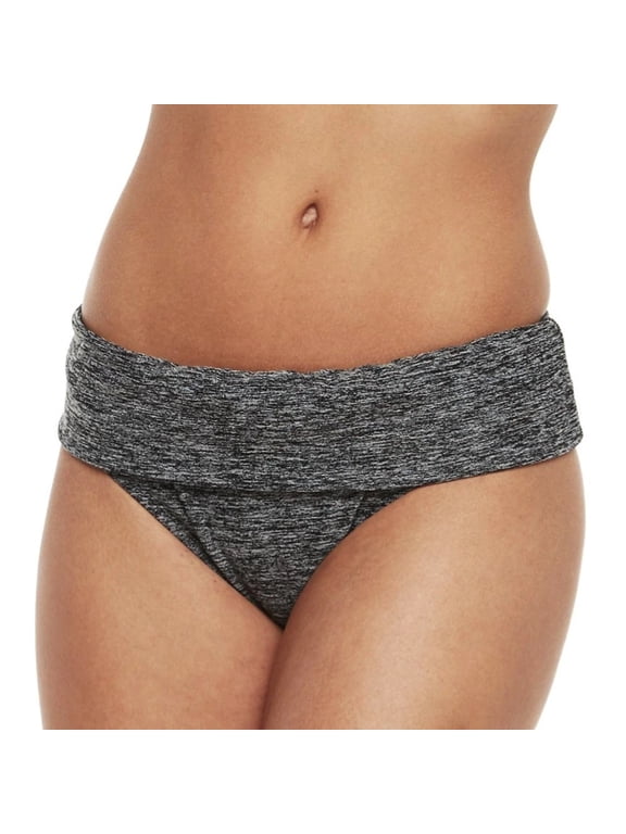 N by Next Heather Grey Fold-Over Hipster Full Rear Coverage, Swim Bikini Bottoms Women's XL