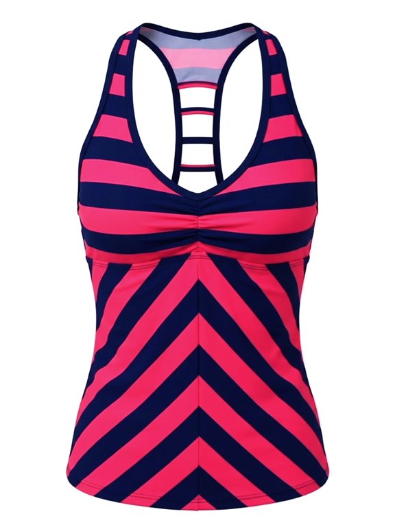 N by Next Racerback Striped UPF 50 Sun Protection Tankini Top Swimwear Women's Small