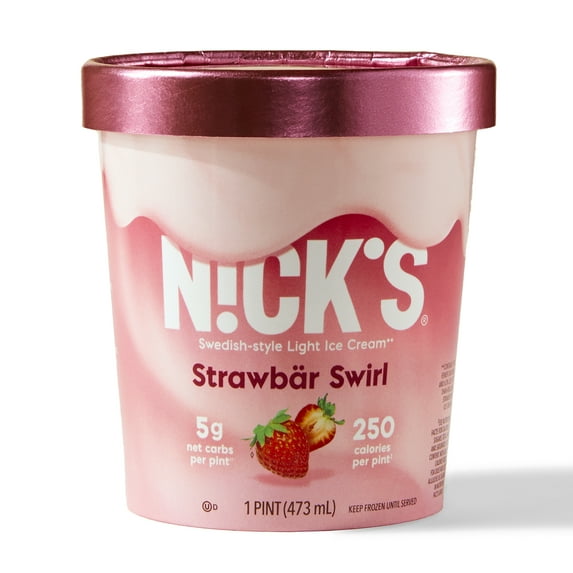 N!ck's Light Ice Cream Strawbär Swirl, Strawberry 1 Pint