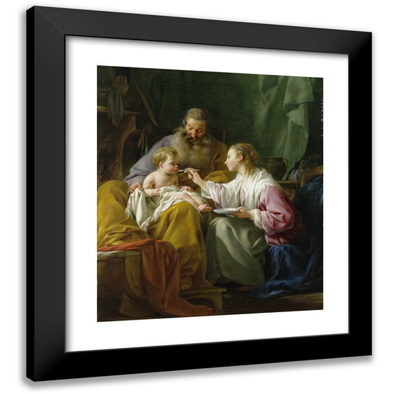 Nöel Hallé 15x17 Black Modern Framed Museum Art Print Titled - The Holy Family