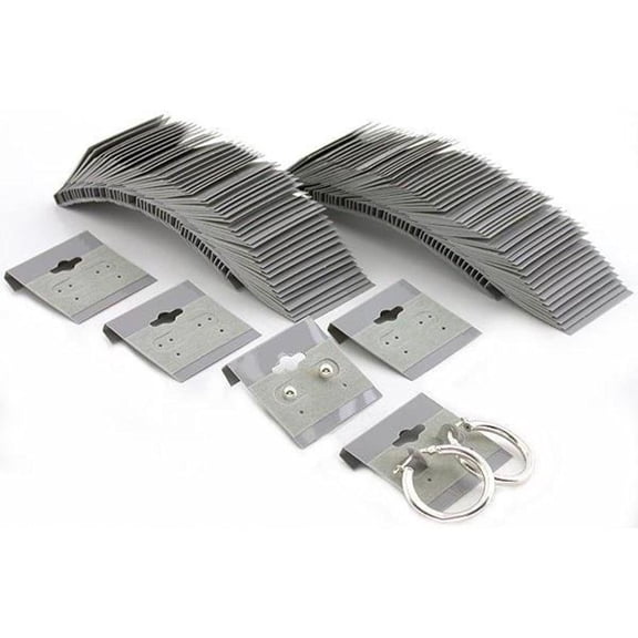 N'ice Packaging 100-Pcs 2" x 2" Grey Hanging Earring Cards, Jewelry Display Earring Rack Stand Display Card