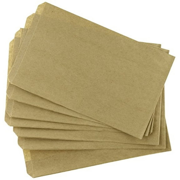 N'ice Packaging 200 Kraft Flat Paper Bags Good for Candy, Cookies, Small Gift, Crafts, Party Favor, Sandwich, or Merchandising - no Gussett (Kraft, 4" x 6") C8