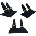 thumbnail image 1 of N'ice Packaging 3-Pack Black Velvet, Double Finger (4"x2"x2.25"H) Showcase Finger Ring Display Finger Multi-Ring Jewelry Stand, 1 of 6