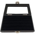 thumbnail image 1 of N'icePackaging 1 Qty 2" Deep Buckle-Close -Size Black Leatherette Storage Case w/Black Ring Slot Organizer Included - for Sales/Jewelry/Organization, 1 of 1