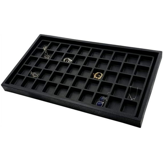 N'icePackaging 1 Qty - Black Plastic Storage Display Tray w/ 8 Compartment Black Sorting Liner - for Sales/Merchandise/Organization / - Size 14 3/8" x 8 1/4" x 1"
