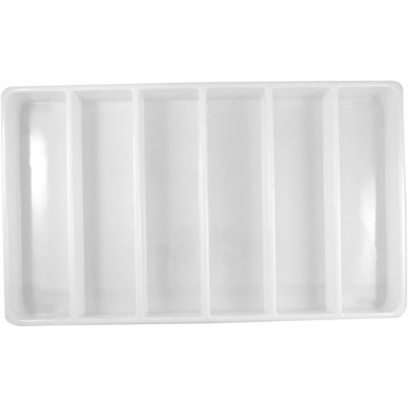 N'icePackaging 1 Qty - Heavy Duty Beach-Stone White Plastic 6 Compartment Tray - for Storage/Organization/Display/Sales/Stacking/Sorting - Various Sizes