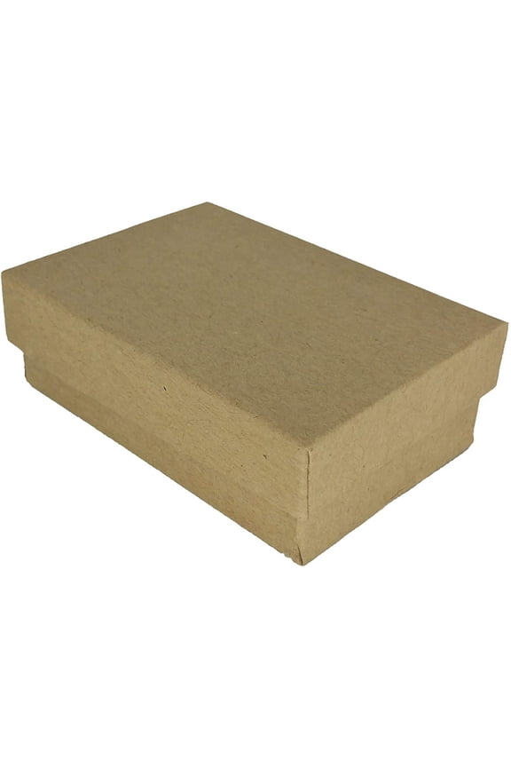 N'icePackaging - 10 Qty Kraft Imported Cotton Filled Earring Jewelry Boxes - for Rings/Earrings/Small Jewelry & Pendants - 2 1/8" x 1 5/8" x 3/4"