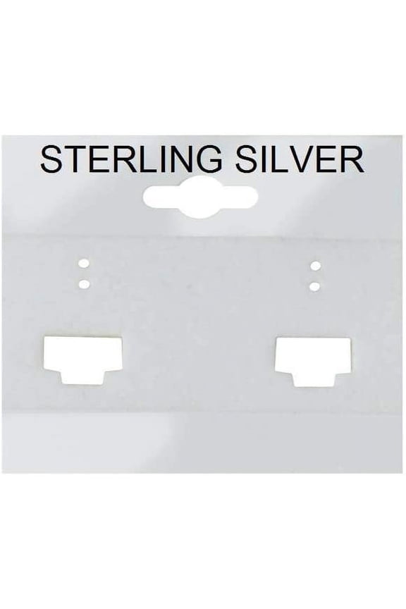 N'icePackaging - 100 Qty Grey French Clip 2" x 2" Hanging Earring Cards - Black Embossed Imprint Sterling Silver - Display Merchandise & Showcase