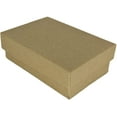 thumbnail image 1 of N'icePackaging  100 Qty Imported Brown Kraft Cotton Filled Gift Boxes - for Pendants/Earrings/ Zippos/Collectables - 3 1/4" x 2 1/4" x 1", 1 of 2