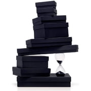 NicePackaging - 100 Qty Matte Black Imported Cotton Filled Bangle Jewelry Boxes - for Low Profile Bangles/Braclets/Small Watches & Large Earrings - 3 1/2" x 3 1/2" x 1"