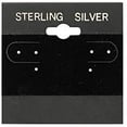 thumbnail image 1 of N'icePackaging - 100 Qty Sterling Silver Imprinted in Silver Foil Black 2" x 2" Hanging Earring Cards - for Displays Hooks or Slatwalls - Merchandise & Sales - Clip/Wire/Post Earrings, 1 of 2