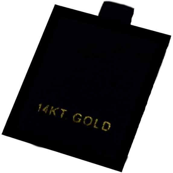 N'icePackaging - 200 Qty 14 KT Gold Imprinted Black 1 1/2" x 1 3/4" Vinyl Puff Pad Earring Cards - for Display & Sales - Clip/Wire/Post Earrings
