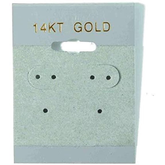 N'icePackaging - 200 Qty 14KT Gold Imprinted Grey 1 1/2" x 2" Hanging Earring Cards - for Displays Hooks or Slatwalls - Merchandise & Sales - Clip/Wire/Post Earrings