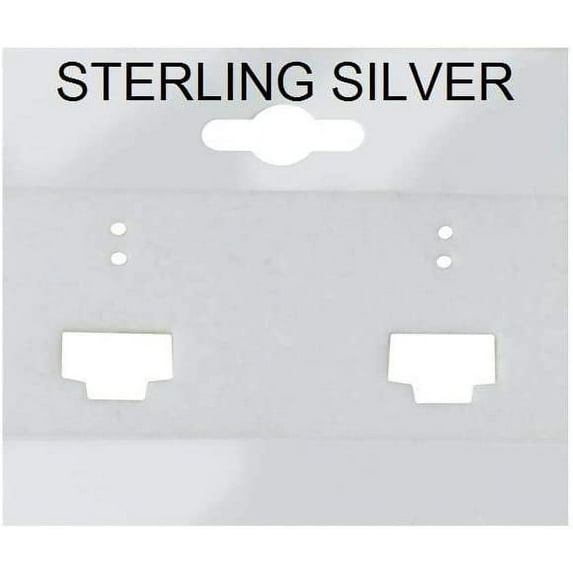N'icePackaging - 200 Qty Grey French Clip 2" x 2" Hanging Earring Cards - Black Embossed Imprint Sterling Silver - Display Merchandise & Showcase