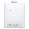 thumbnail image 1 of N'icePackaging - 200 Qty Sterling Silver Imprinted White 1 1/2" x 1 3/4" Vinyl Puff Pad Earring Cards - for Display & Sales - Clip/Wire/Post Earrings, 1 of 1