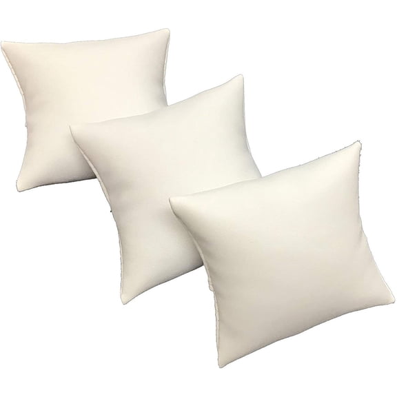 N'icePackaging 3 Qty - 3" x 3" White Leatherette Watch/Bangle Pillow Display -for Sales/Merchandise/Crafts/Storage