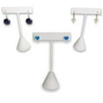 thumbnail image 1 of N'icePackaging 3 Qty White Leatherette 4.75" High Free-Standing Earring T-Stand Display w/ weighted base, T Shape Holder for Tradeshow, Home Business, Promotion, or just for Home, 1 of 7