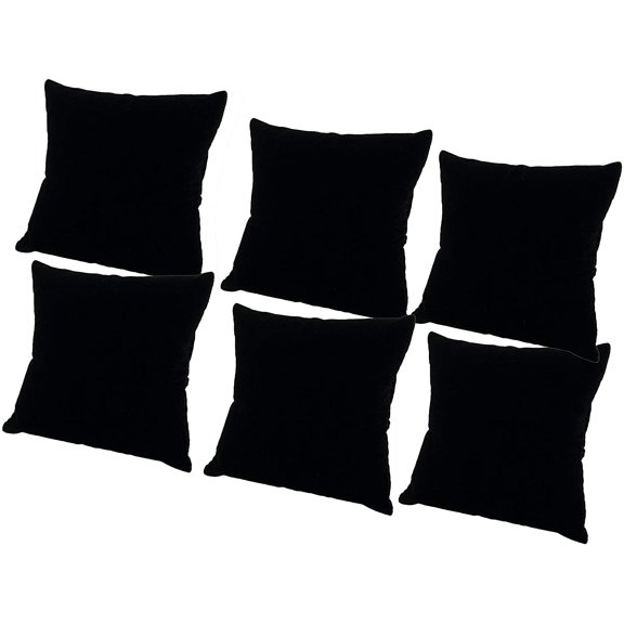 N'icePackaging 6 Qty - 3" x 3" Midnight-Black Velvet Watch/Bangle Pillow Display -for Sales/Merchandise/Crafts/Storage/Display