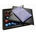 thumbnail image 1 of N'icePackaging - Black Leatherette Deluxe Dice Tray with Padded Insert and Black-Burlap Travel Pouch - for RPG / Tabletop / DND / Dice Rolling - Lightweight, 1 of 10
